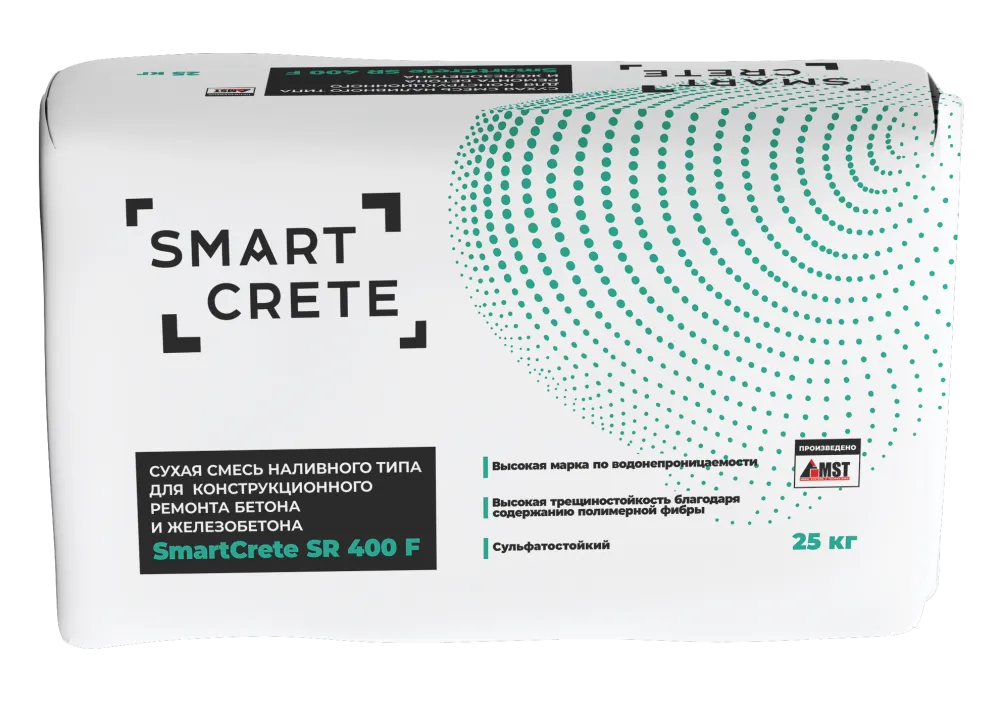 Сухая смесь наливного типа для конструкционного ремонта бетона и железобетона SmartCrete SR 400 F | МСТ