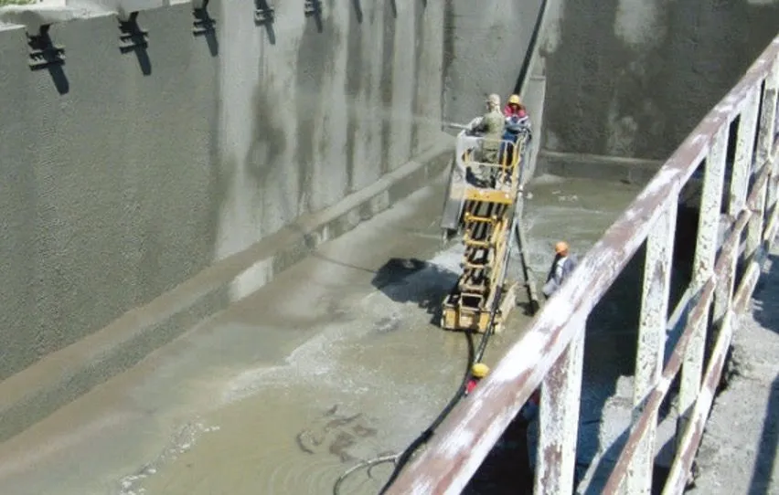 Торкретирование мокрым методом